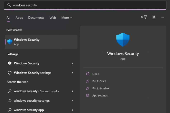 launching windows security
