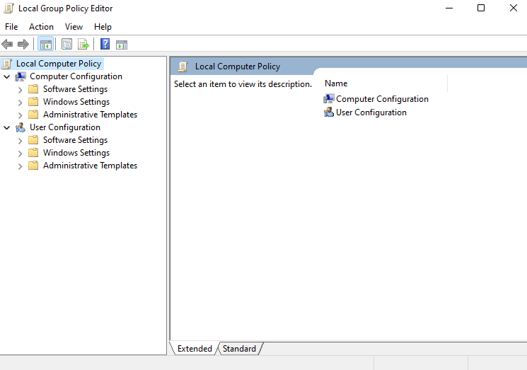 group policy editor