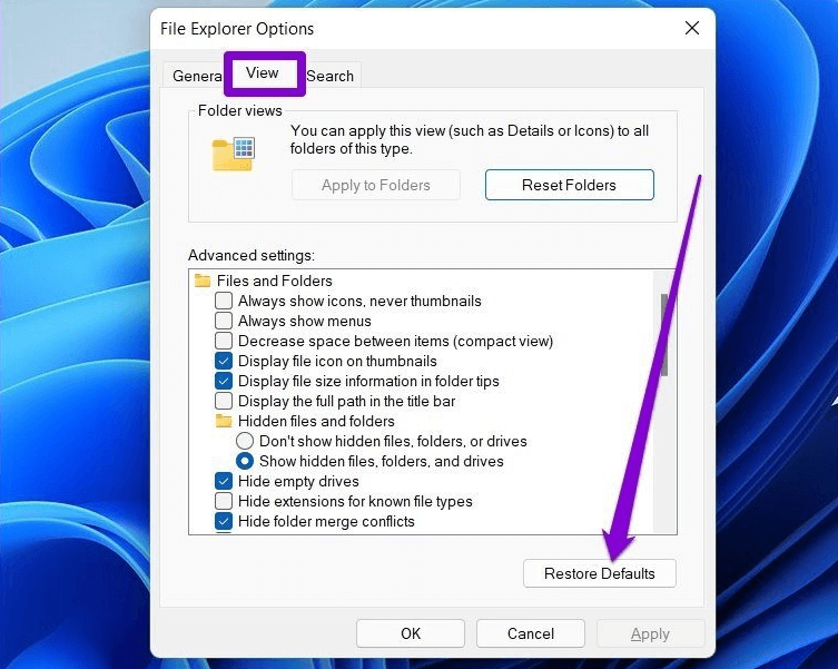 Restore Defaults