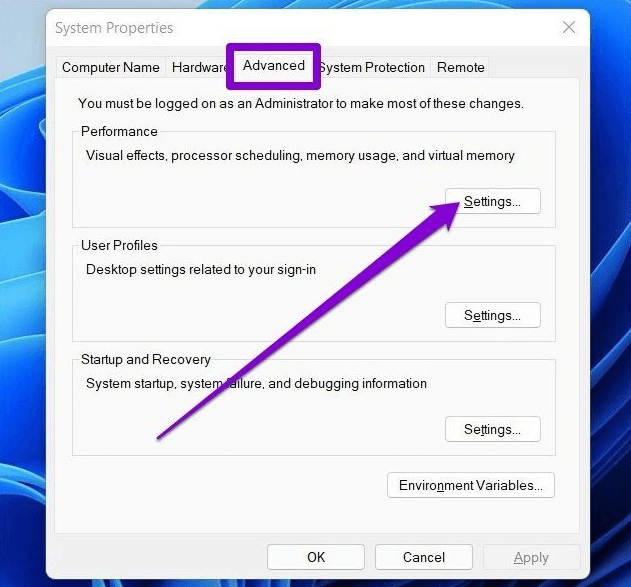 advanced system settings