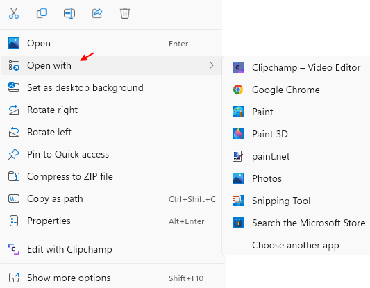 Confirming the context menu