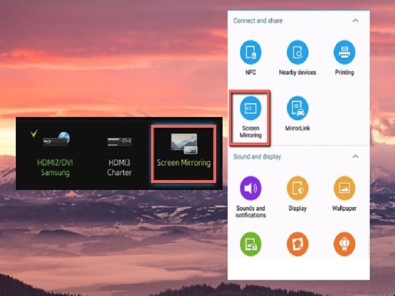 share screen on Samsung