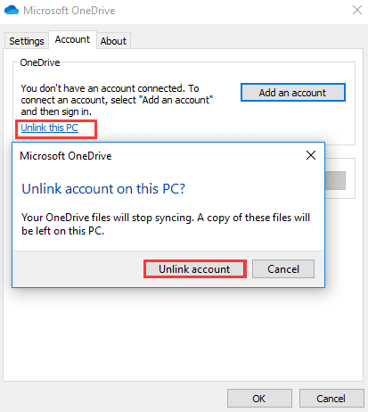 Unlink account