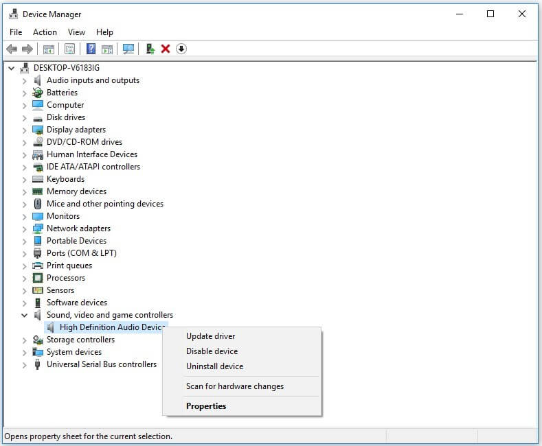 Update Driver option