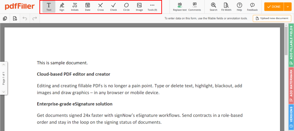 Quick PDF editing