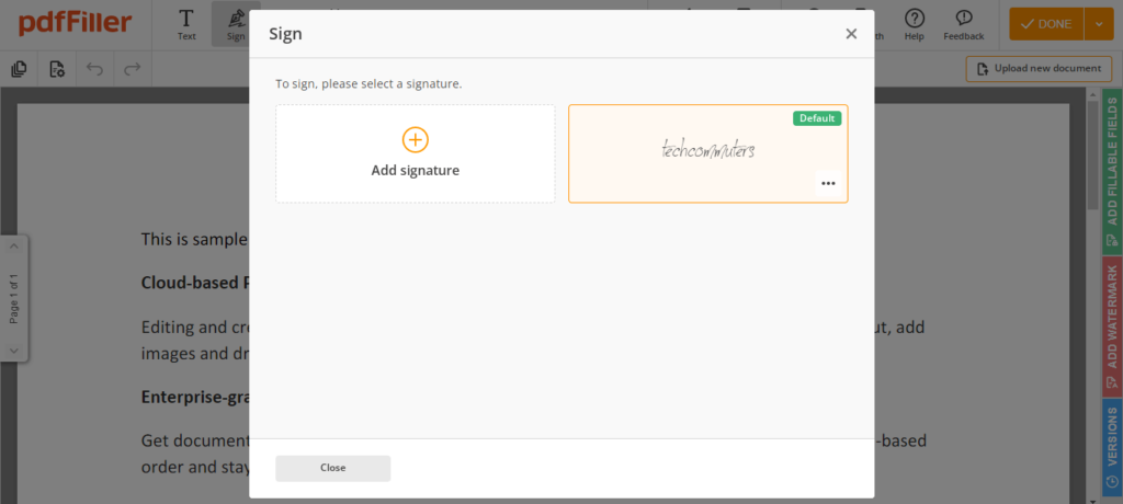 add a signature