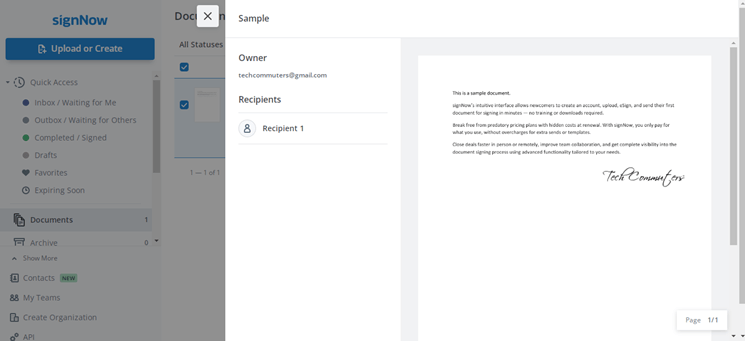 preview document