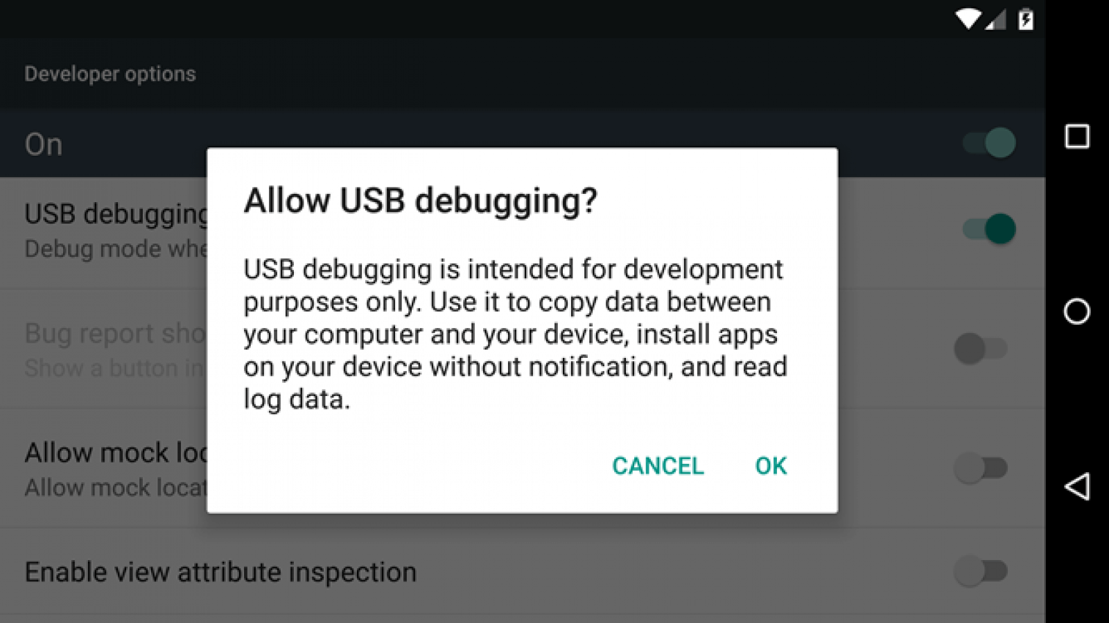 USB Debugging Mode on Android