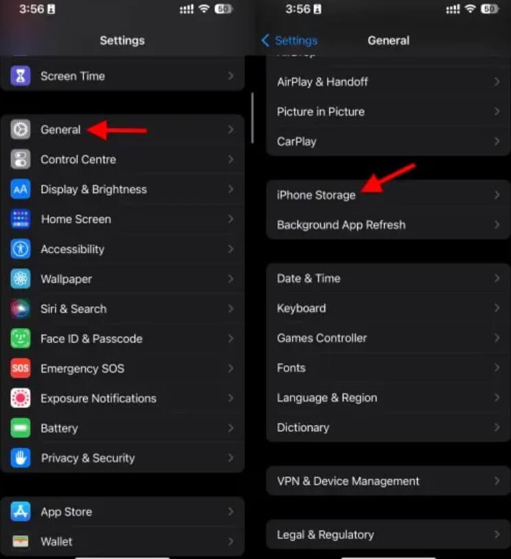 iphone storage option