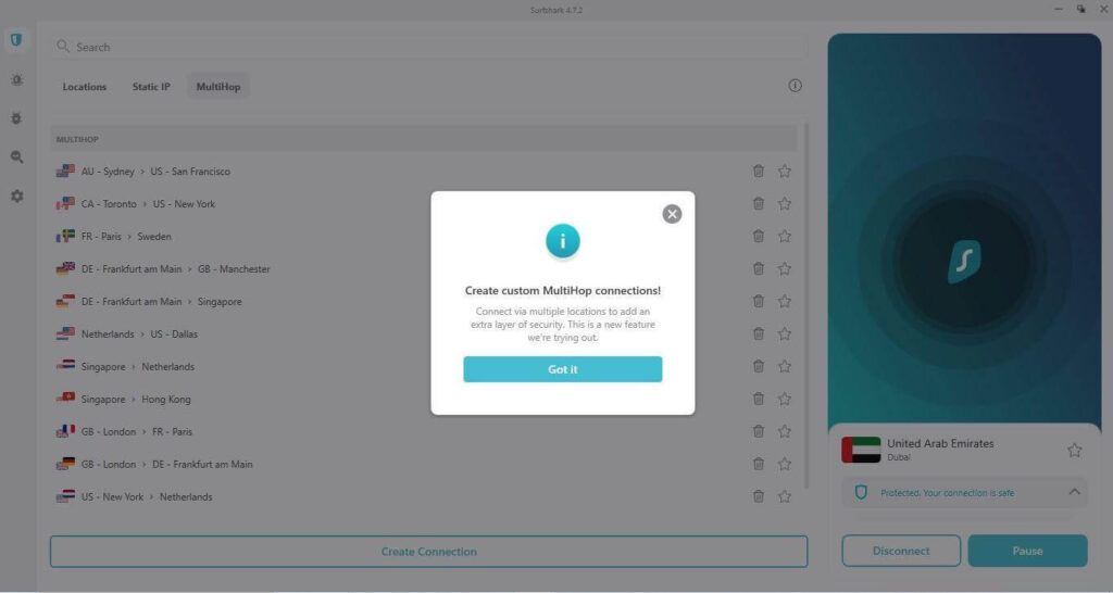 Multihop functionality