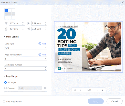 make setting changes