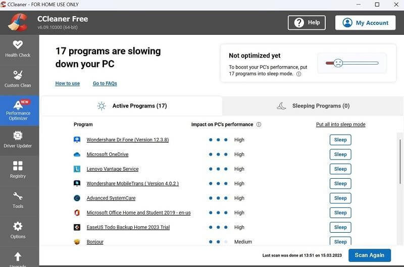 ccleaner interface