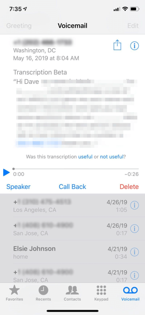 voicemails