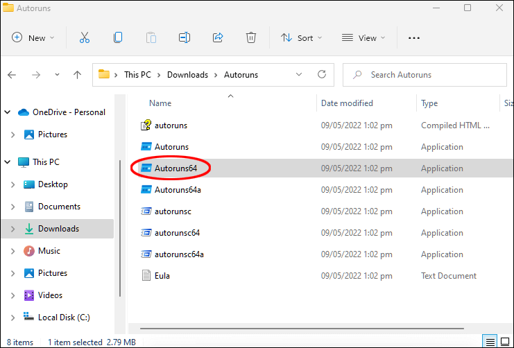 Autoruns64.ex file