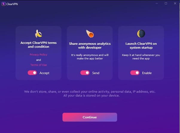  Open the ClearVPN application