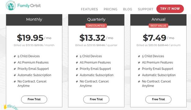 family orbit subscription plan