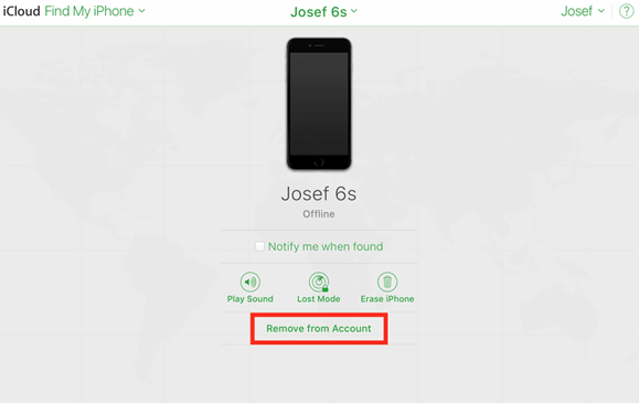 remove from account