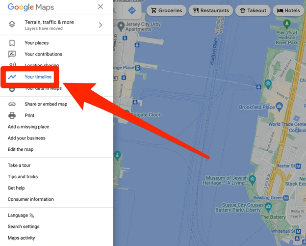 Google Maps Timeline