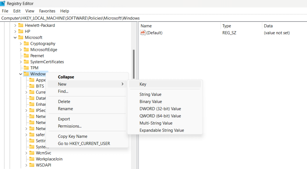 registry editor