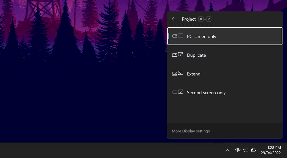 Adjust Display and Projection Configurations