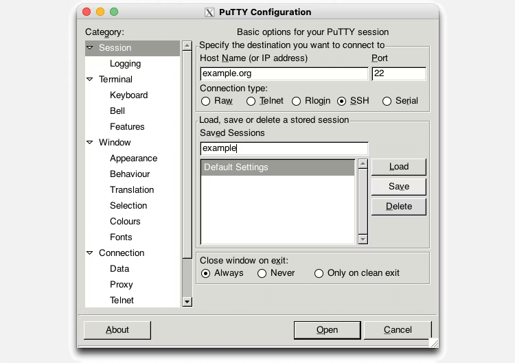 Use PuTTY on macOS