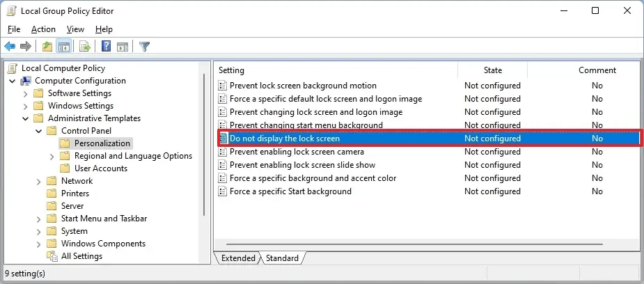 Local Group Policy Editor