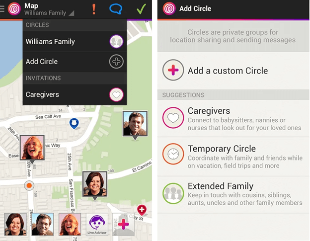  life 360 creating circle