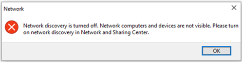 Network Discovery is Turned Off