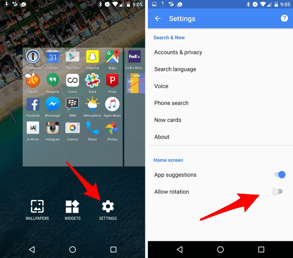 Auto-Rotation Settings