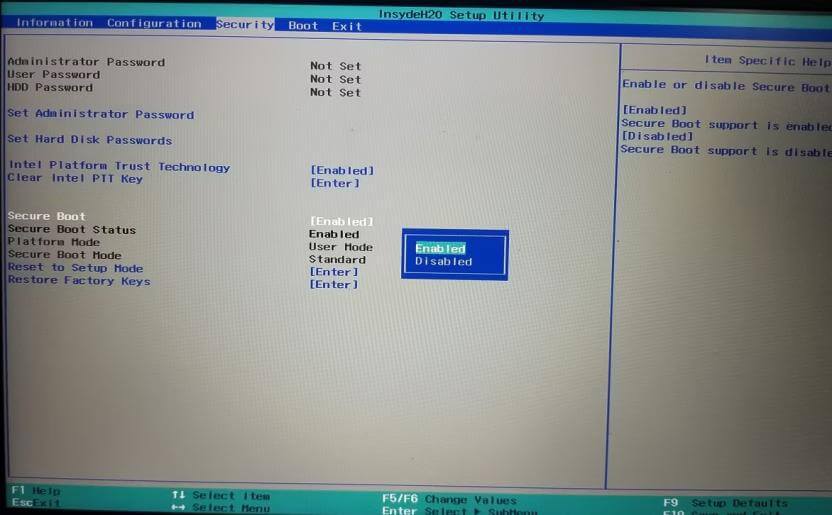 Windows 10 Secure Boot Accessible