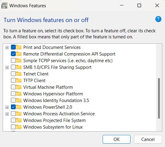 Windows Features