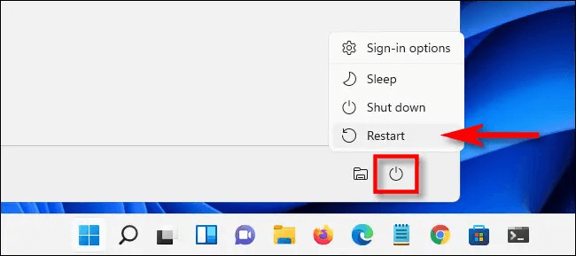 Reboot your PC