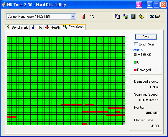 HD Tune hard drive testing software