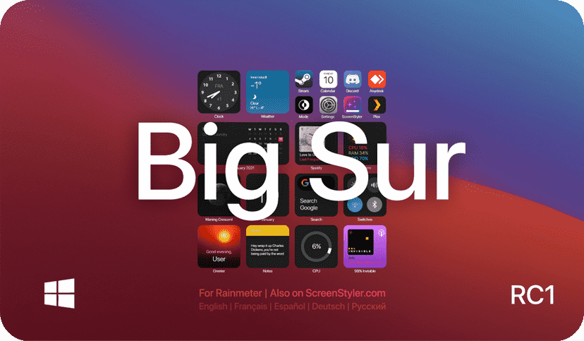 Big Sur Rainmeter Skin