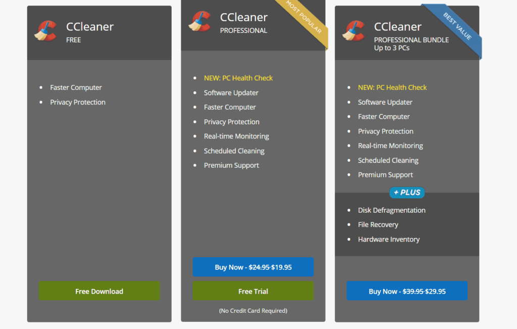 CCleaner pricing