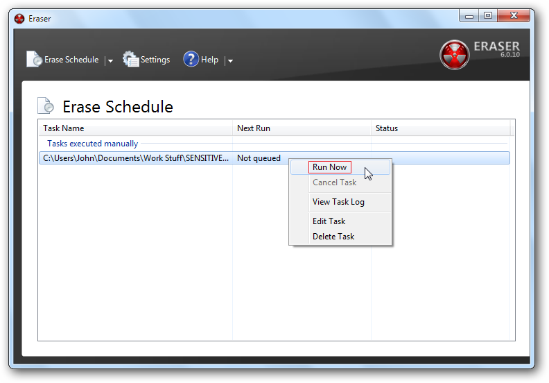 Eraser software for Windows
