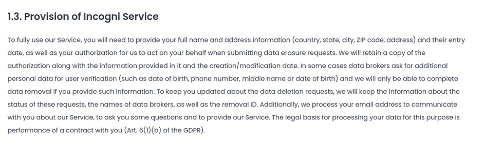 privacy information