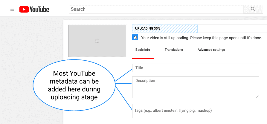 optimize metadata on YouTube