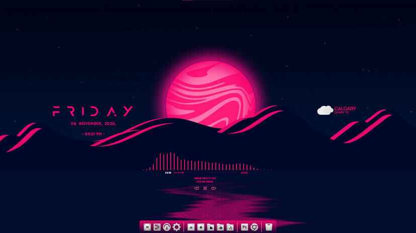 super blood moon Windows 11 Skin for Rainmeter