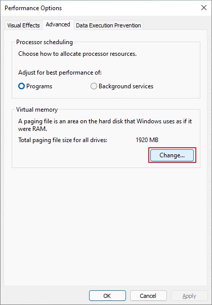 advanced system setting page windows 11
