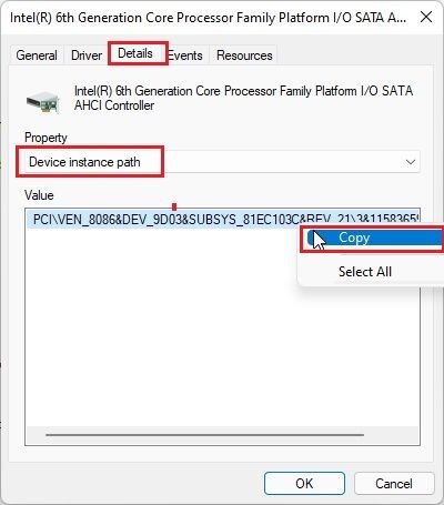 details page copy window