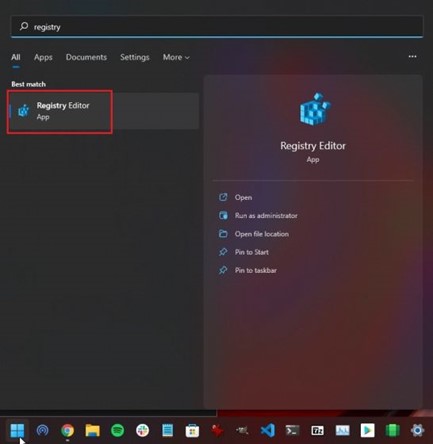 registry editor to fix 100 percent disk usage on Windows 11