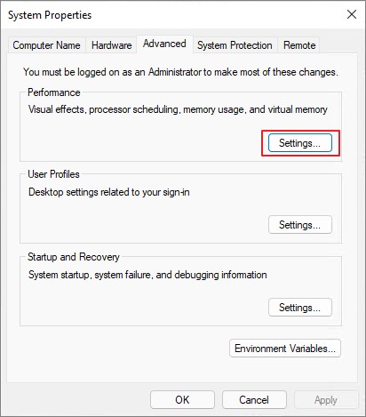 system property page