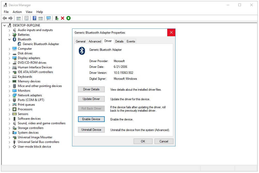 Disable and Re-enable the Device