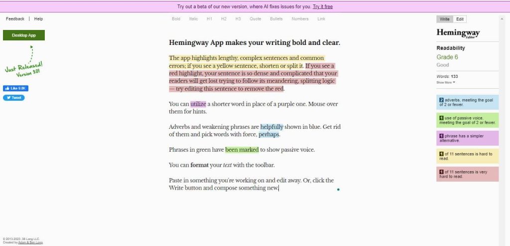 Hemingway Editor