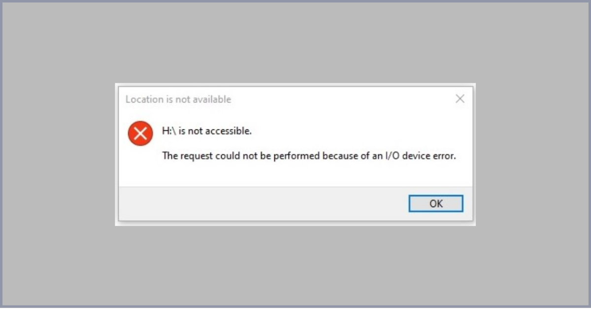 The Request Could not be Performed Because of an IO Device Error