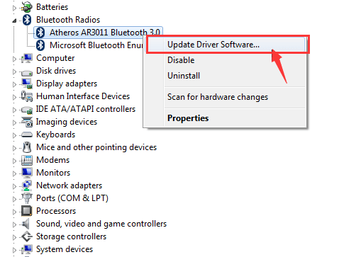 Update Bluetooth Drivers