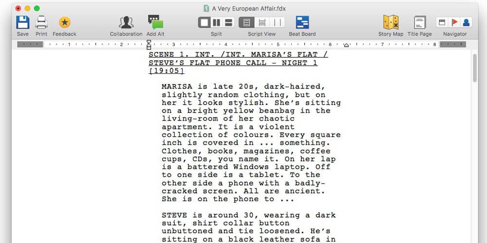 final draft to write scripts
