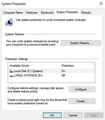 perform a system restore
