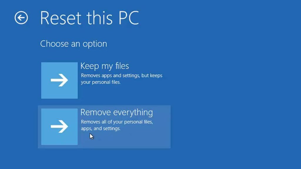 reset this PC